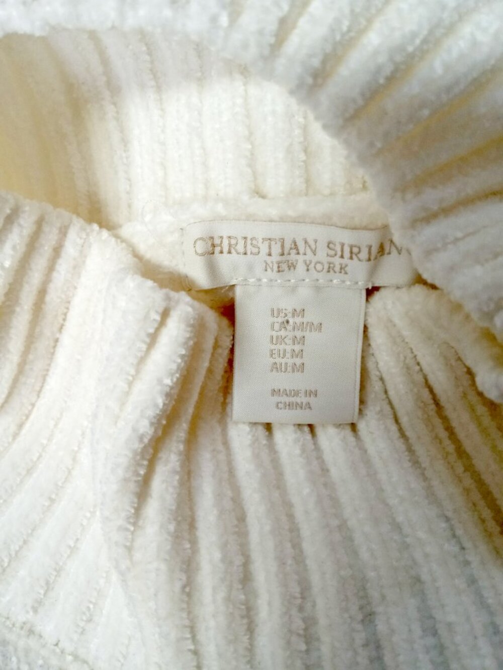 NEW! CHRISTIAN SIRIANO CHENILLE FAIR ISLE SWEATER SZ M - Picture 3 of 6